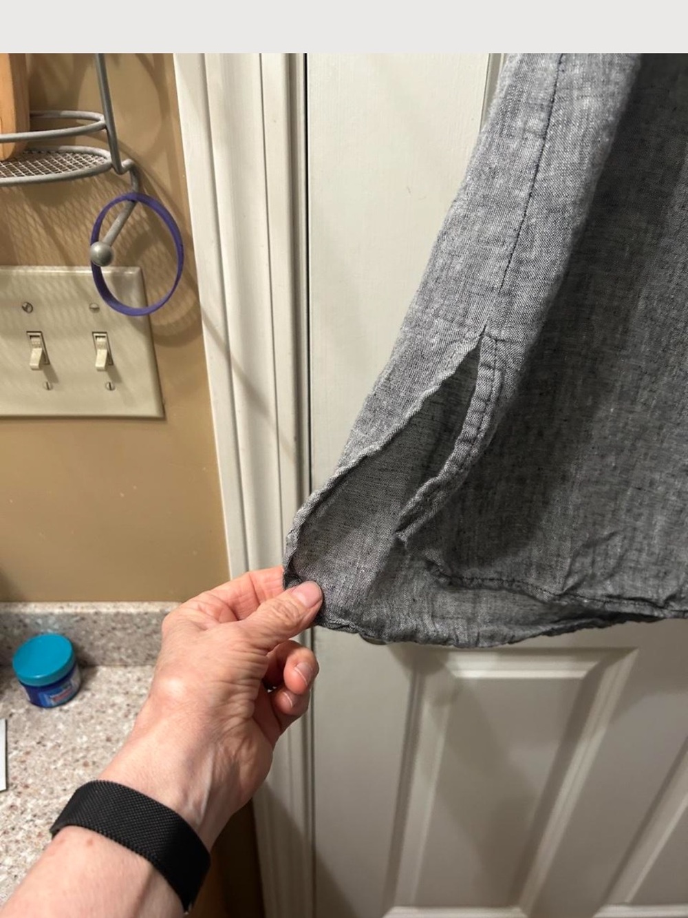 Flax Gray Linen A-Line Skirt - Picture 5 of 7